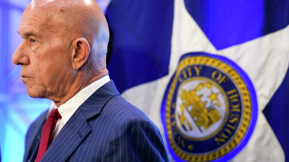 Mayor John Whitmire listens as Melissa Dubowski, City of Houston Finance Director, speaks about $6.7 billion budget proposal the mayor unveiled during a news conference on Tuesday, May 14, 2024 in Houston.