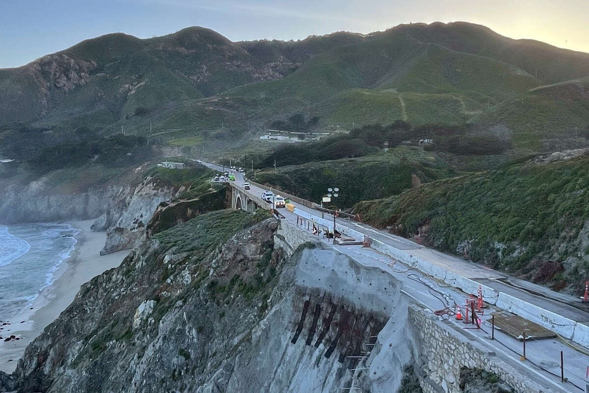 A storm-related landslide near Big Sur sent part of Highway 1 tumbling into the Pacific Ocean.