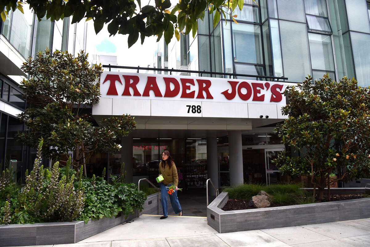 A view of the entrance to the new Trader Joe's in San Francisco's Hayes Valley neighborhood on Friday, May 17, 2024.