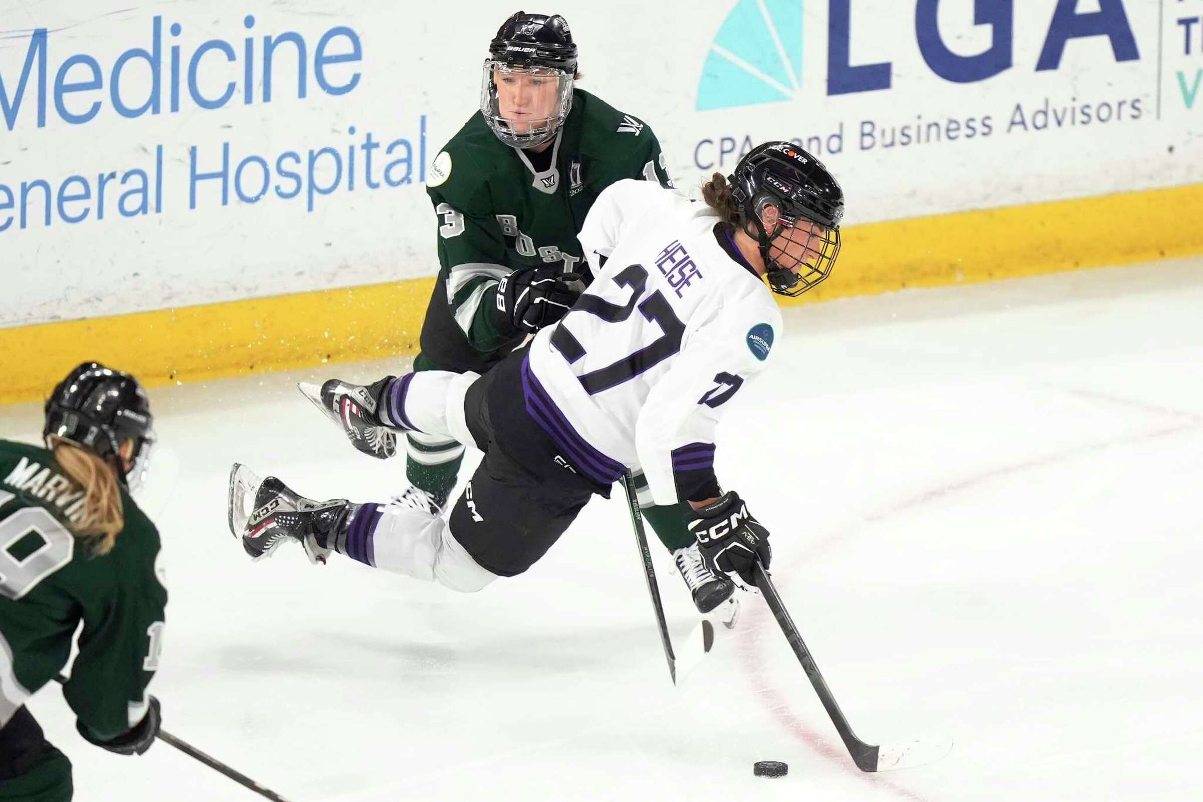Healey's goal in 2nd period gives Boston 4-3 win in first game of PWHL ...