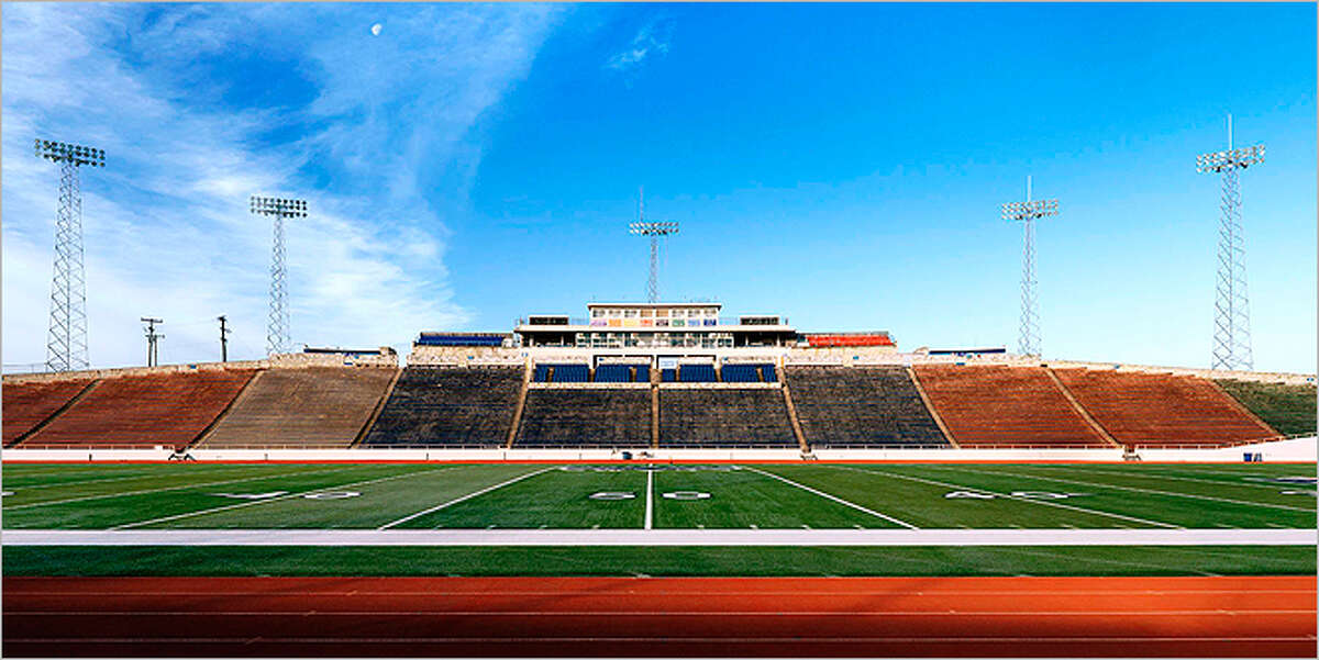 Alamo Stadium is one of 57 state high school stadiums featured in photographer Jeff Wilson's "Home Field: Texas High School Football Stadiums From Alice to Zephyr."