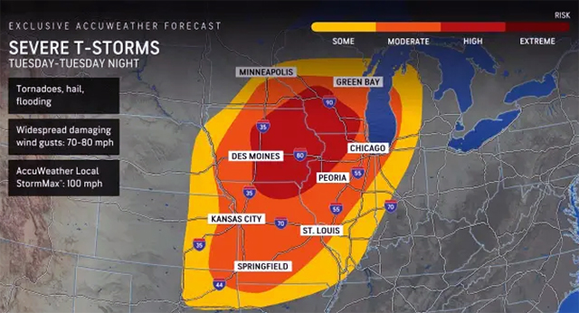 Illinois faces severe weather threat with hail, wind
