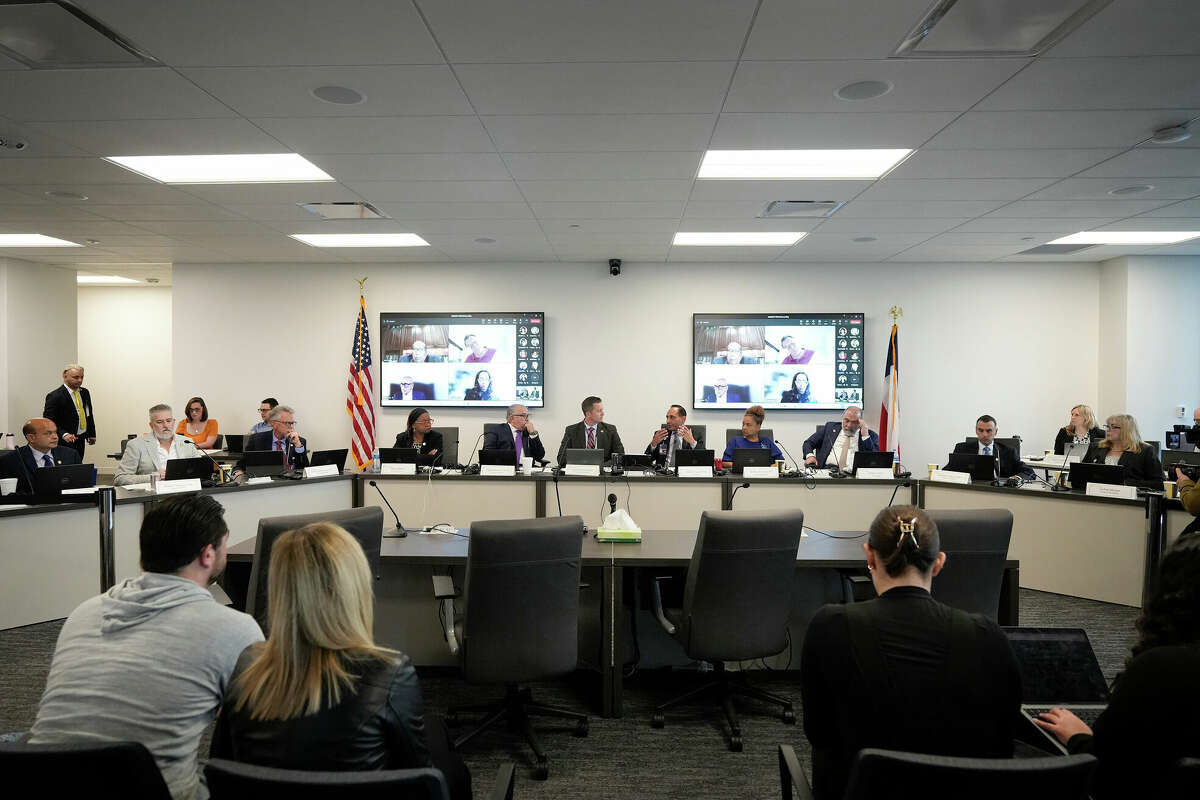 The Texas Medical Board discusses guidance around physicians for medical exceptions to the state's abortion ban laws at the George H.W. Bush State Office Building in Austin, Texas, Friday March 22, 2024. (Jay Janner /Austin American-Statesman via AP)