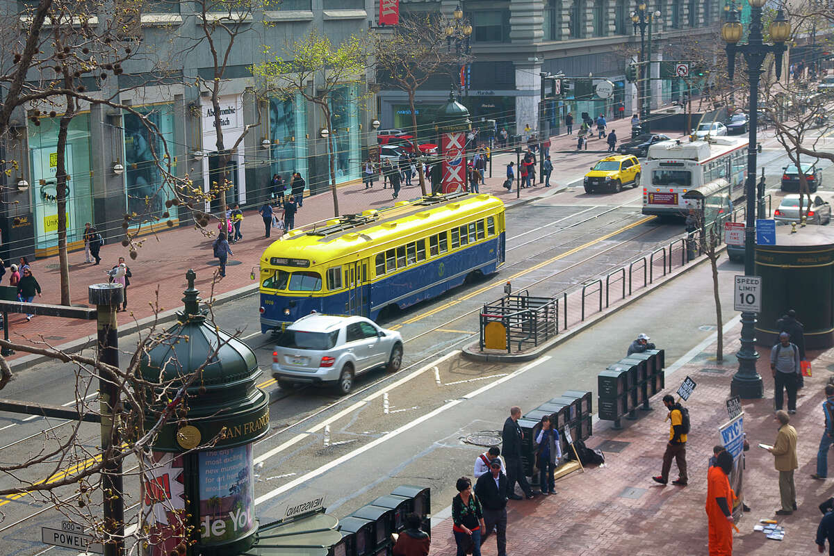 FILE: The view along Market Street in downtown San Francisco. 