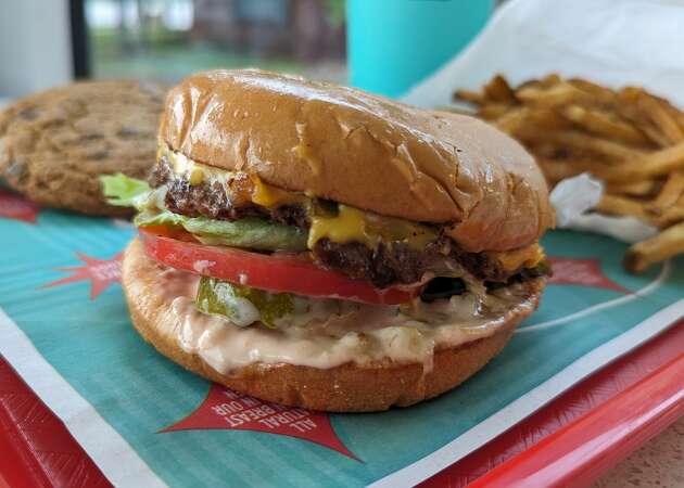 A P. Terry's burger with a side of fries. 