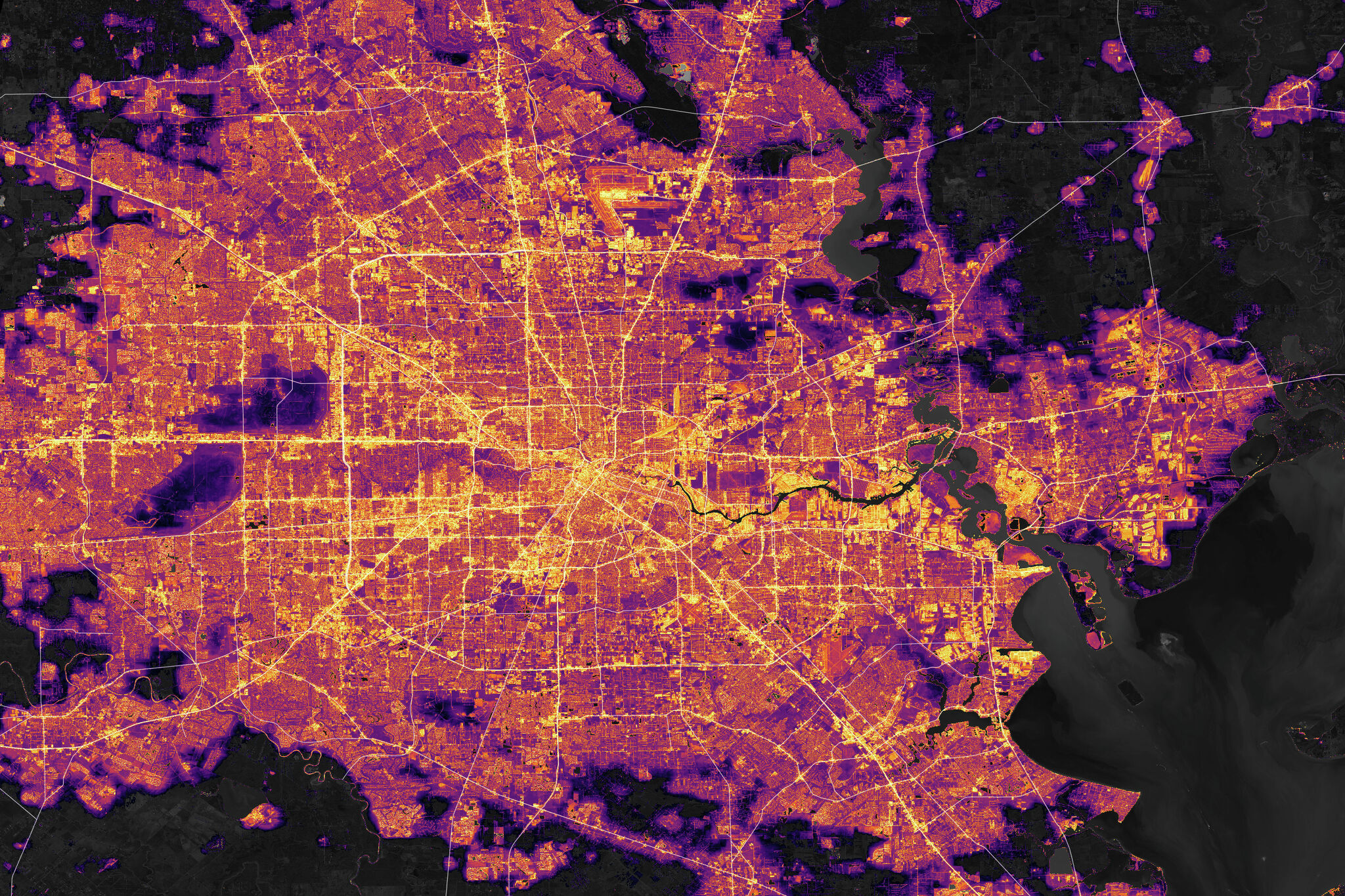 NASA night images show Houston power outage after derecho storms