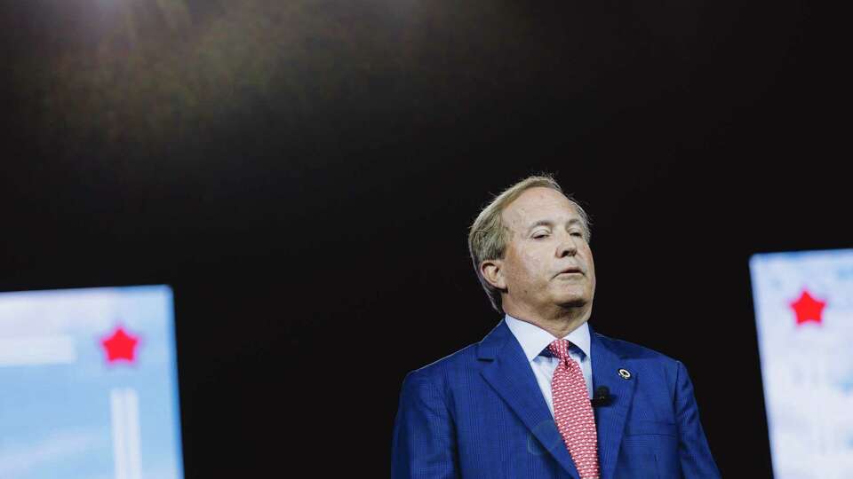 Texas Attorney General Ken Paxton was seen giving remarks to republican delegates from Texas on the first day of the Texas GOP Convention on May 23, 2024, in San Antonio, Texas.