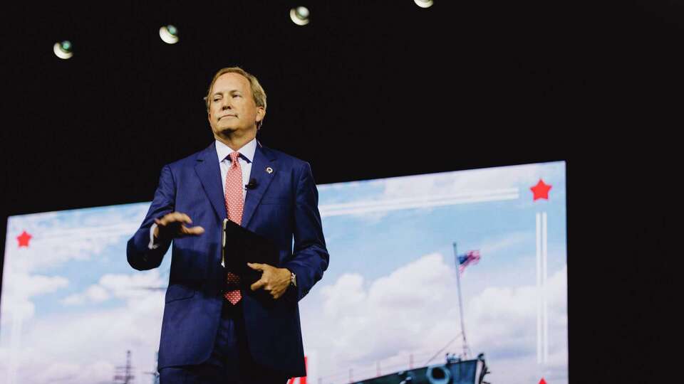 Texas Attorney General Ken Paxton was seen giving remarks to republican delegates from Texas on the first day of the Texas GOP Convention on May 23, 2024, in San Antonio, Texas.