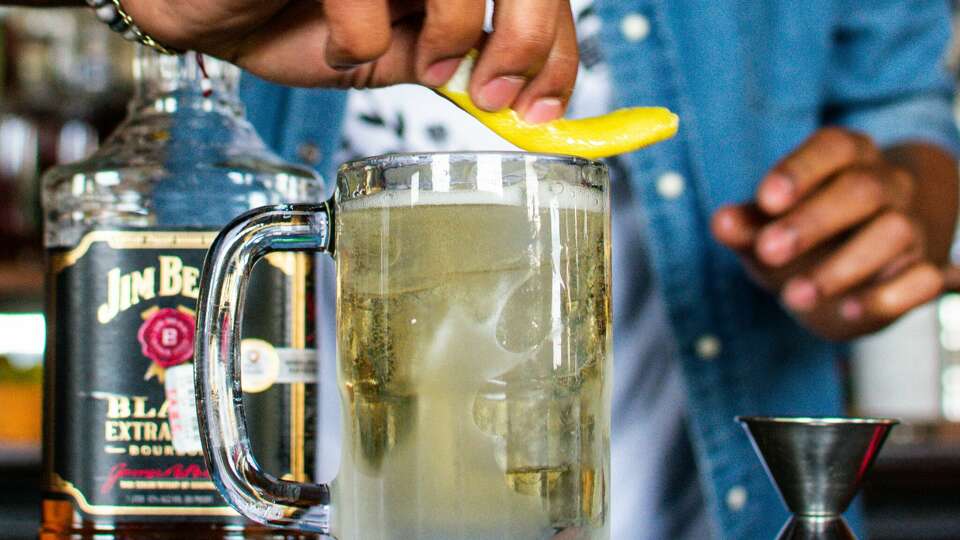 A Jim Beam Highball at Nickel City, which costs 99 cents on Astros game days to game attendees and fans wearing team gear.