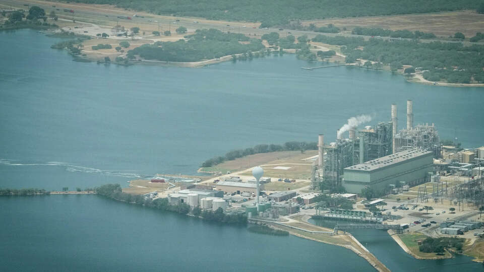 CPS Energy’s Braunig Power Station seen from the air in late July.