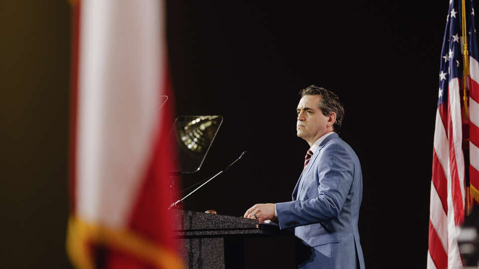 Texas GOP Chairman Matt Rinaldi was seen making remarks to Republican delegates from Texas on the second day of the Texas GOP Convention on May 24, 2024, in San Antonio, Texas.