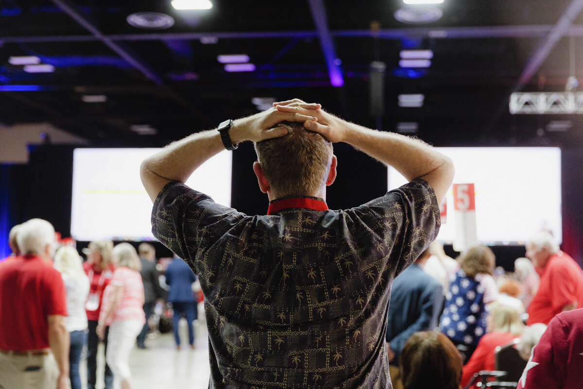 Republican delegates from Texas were seen on the second day of the Texas GOP Convention on May 24, 2024, in San Antonio, Texas.