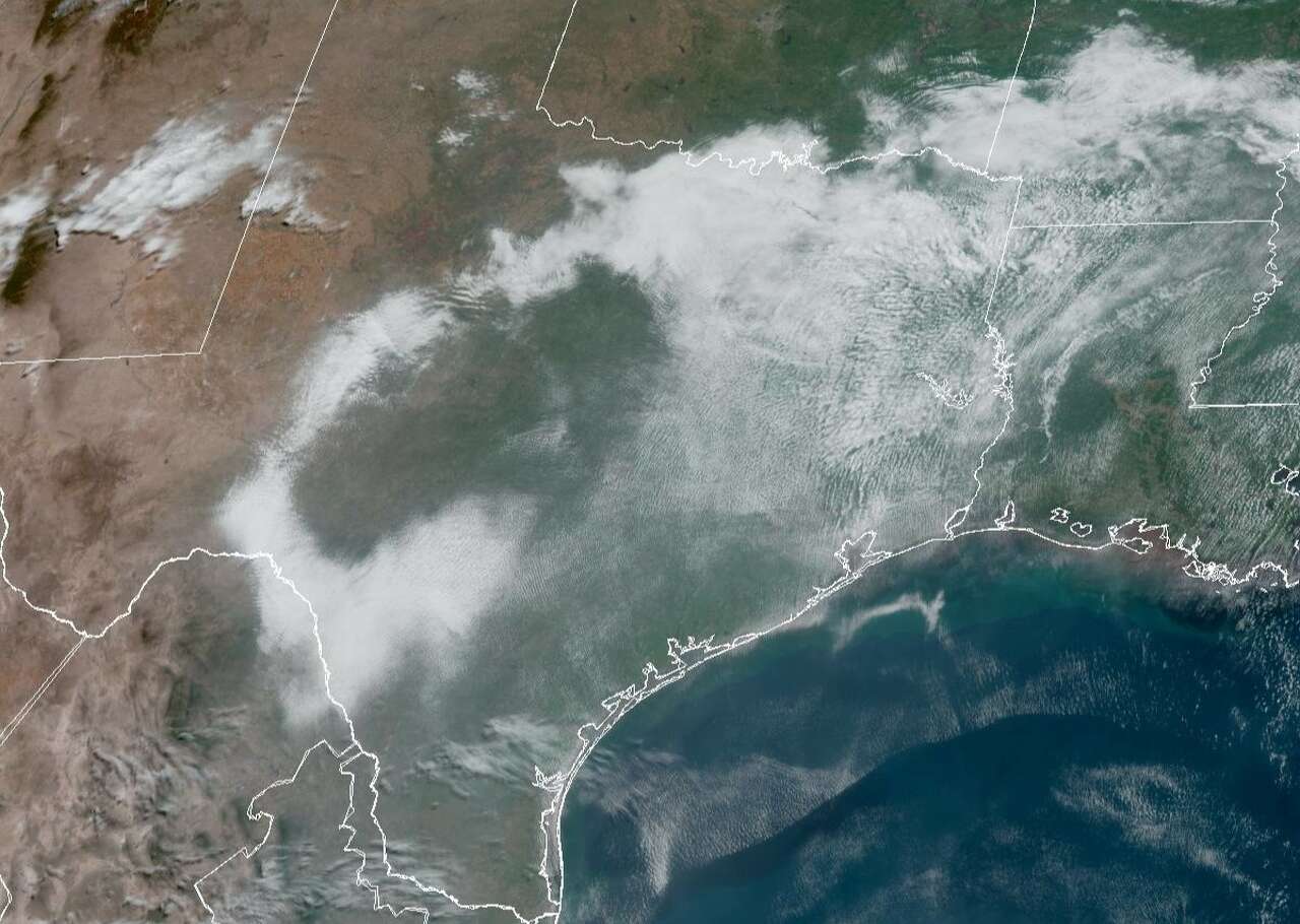 Texas, as seen in this weather satellite photo taken Saturday morning, is experiencing some of its hottest weather of the year so far. Houston will see temperatures on Sunday quickly warm into the mid-90s as the sun breaks through the clouds. When you factor in the oppressive humidity, the 