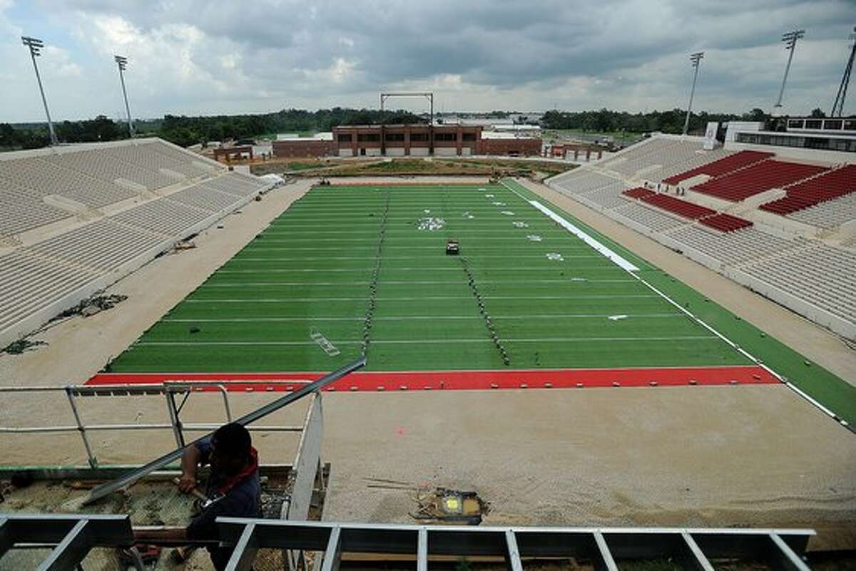 Field installed at Lamar football stadium