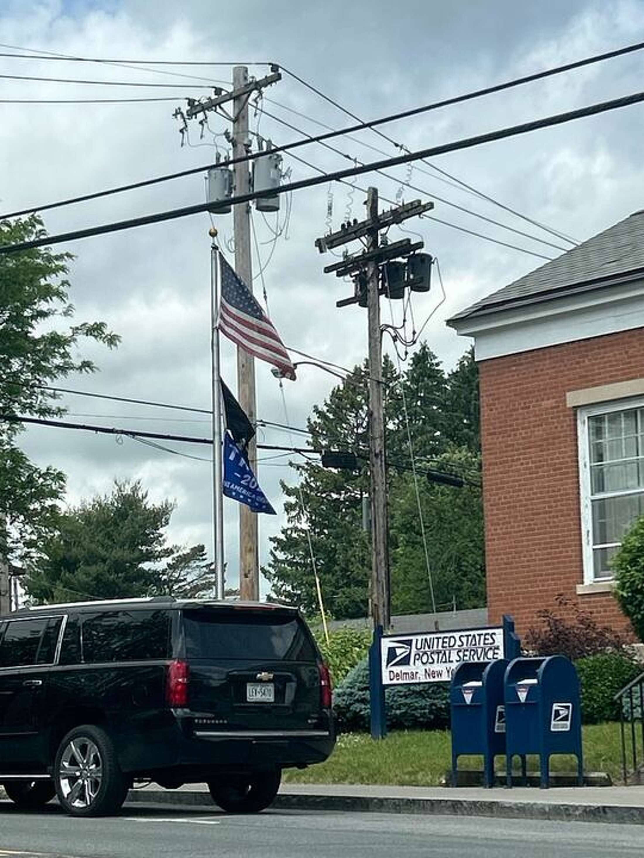 Trump political flag removed from flagpole at Delmar post office