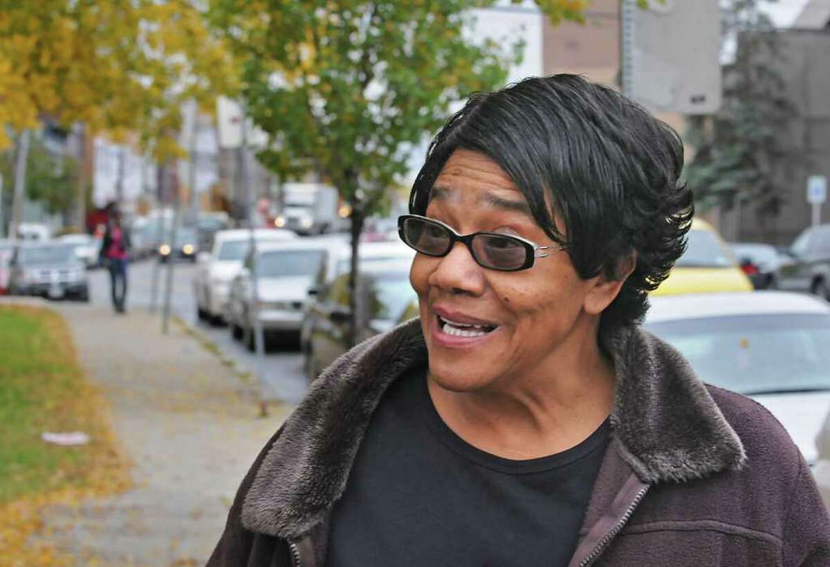 Clara Phillips, who lives up on Morton Avenue, talks about the reasons for getting bus service on Morton Avenue in Albany. (Lori Van Buren / Times Union)