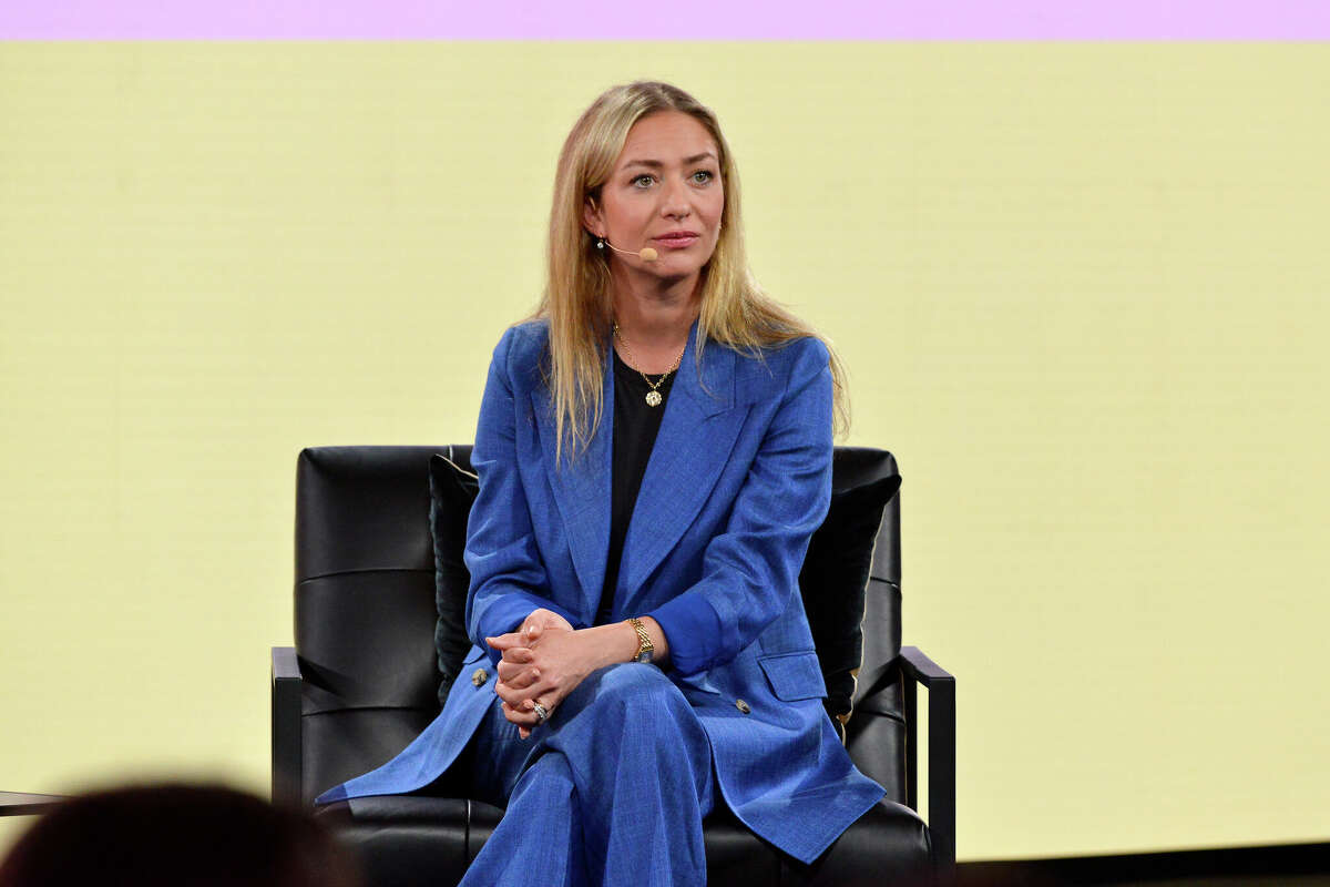 Whitney Wolfe Herd, founder of Bumble speaks onstage during Vox Media's 2023 Code Conference at The Ritz-Carlton, Laguna Niguel on September 27, 2023 in Dana Point, California. 