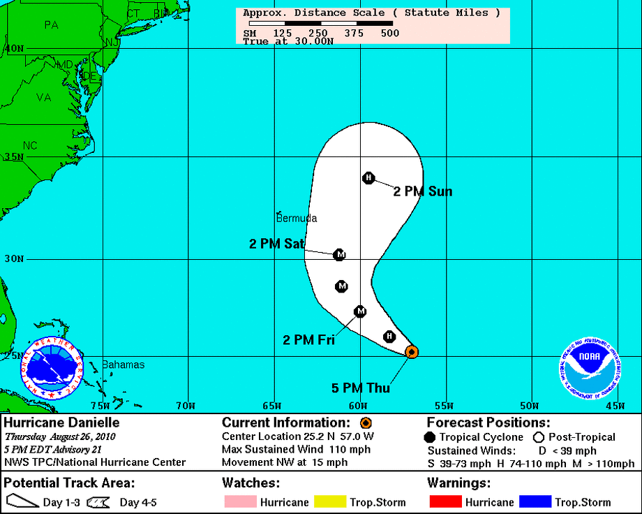 UPDATE Hurricane Danielle develops, on path for Bermuda Beaumont