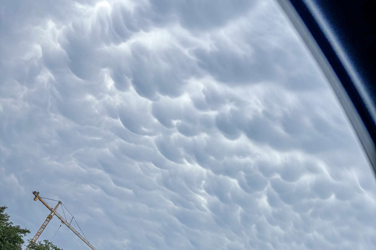 Strange, sagging clouds were spotted over Houston as a severe thunderstorm exited the area on Tuesday. 