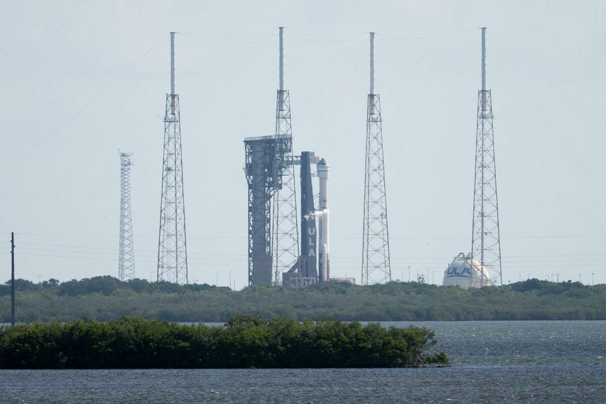 In this handout provided by NASA, a United Launch Alliance Atlas V rocket with Boeing's CST-100 Starliner spacecraft aboard is seen on the launch pad after the arrival of NASA astronauts Butch Wilmore and Suni Williams, Saturday, June 1, 2024, at Cape Canaveral Space Force Station in Florida. (Photo by Joel Kowsky/NASA via Getty Images)