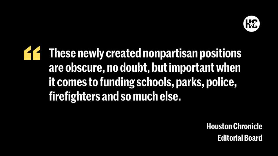 These newly created nonpartisan positions are obscure, no doubt, but important when it comes to funding schools, parks, police, firefighters and so much else.