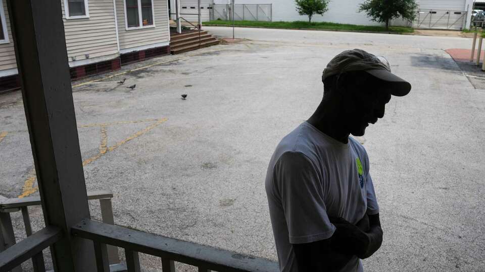 Church volunteer Willie Barnes talks about homeless people that visit the area around his church Tuesday, June 4, 2024, at St. Joseph Catholic Church in Houston. Neighborhood residents blame homeless people for a perceived increase in crime. Barnes believes they are not the cause. “I can assume someone’s doing this stuff, but I’m just assuming,” Barnes said.