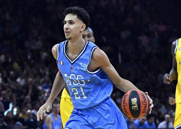 A 6-9 forward, 19-year-old Zaccharie Risacher says he needs to work on his dribbling, but his 40.7% 3-point accuracy in three European seasons suggests his shooting is solid. 