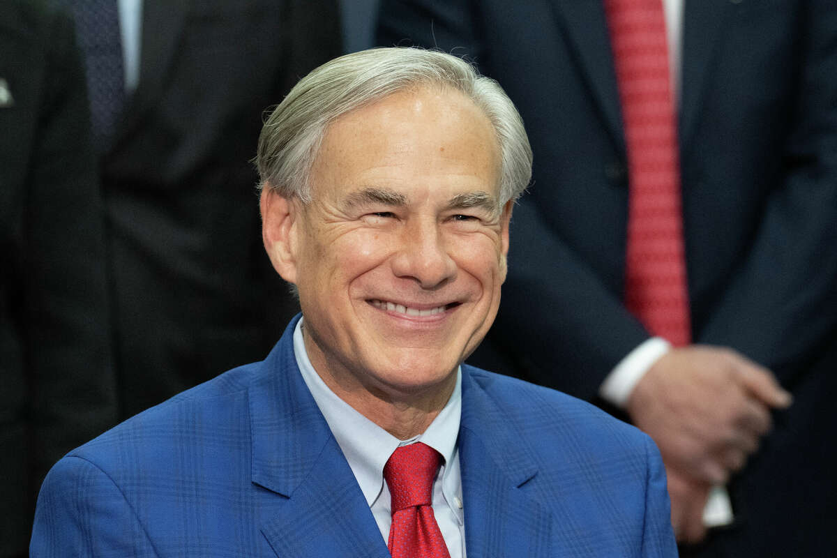 Texas Governor Greg Abbott smiles during a press conference to make an announcement on the future of the space industry in Texas, at NASA's Johnson Space Center in Houston, Texas, on March 26, 2024. Abbott on March 26 announced the board of directors for the newly-created Texas Space Commission. (Photo by SUZANNE CORDEIRO / AFP) (Photo by SUZANNE CORDEIRO/AFP via Getty Images)