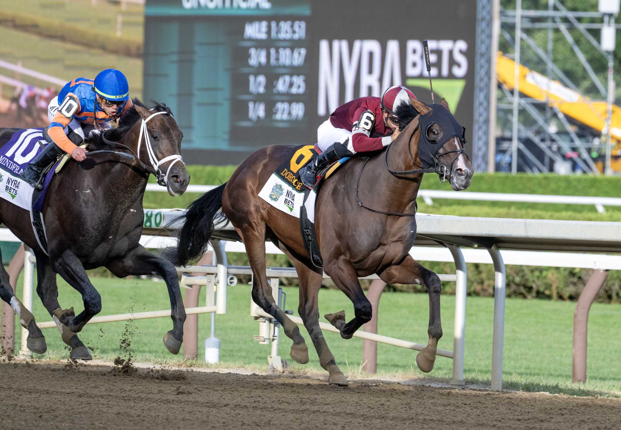 Dornoch Speeds Away With Historic Belmont Victory At Saratoga