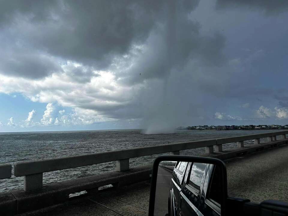 Enormous waterspout seen over the Texas coast