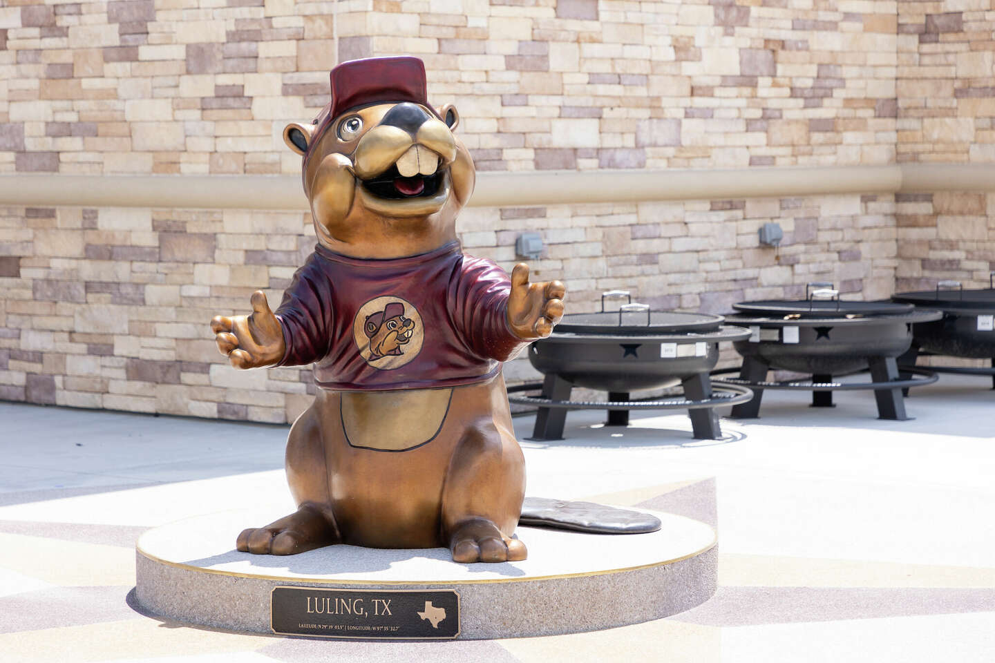 Bucee's gave its bronze beaver statues a brand new look