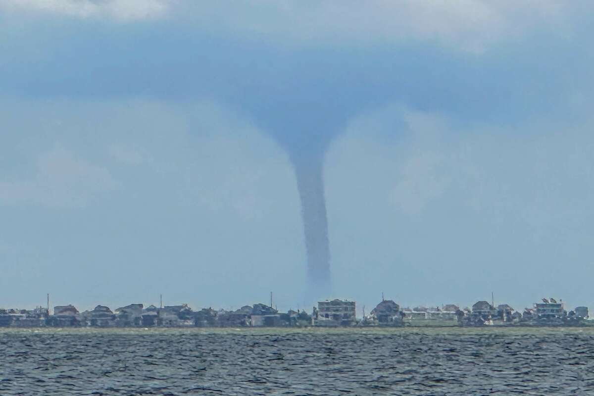 Another giant waterspout was spotted near Galveston on Thursday. 