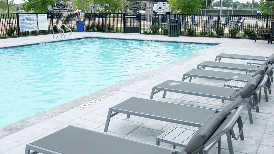 A gated and secure pool area is available to residents at Jetstream RV Resort Thursday, June 13, 2024 in Stafford.