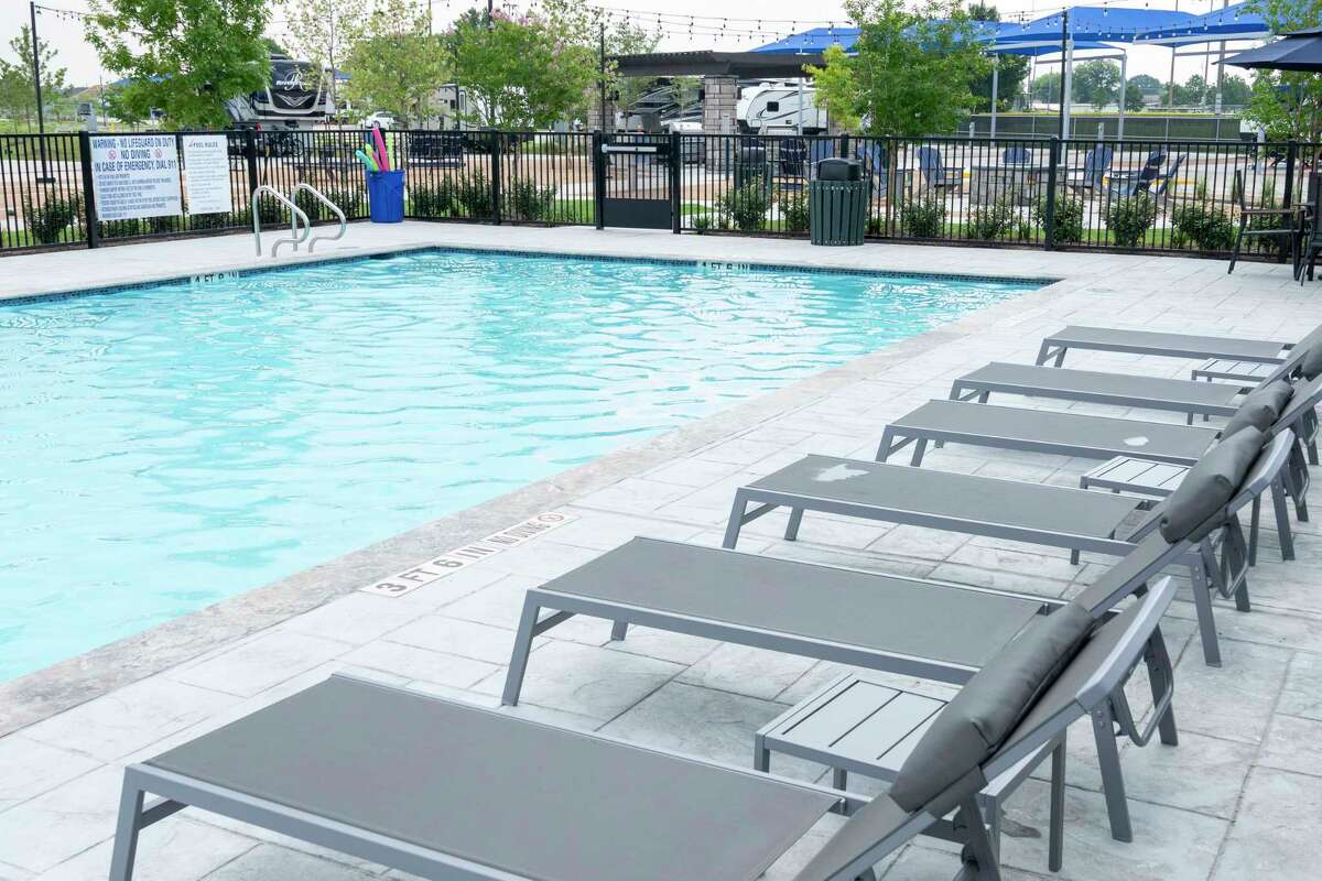 A gated and secure pool area is available to residents at Jetstream RV Resort Thursday, June 13, 2024 in Stafford.