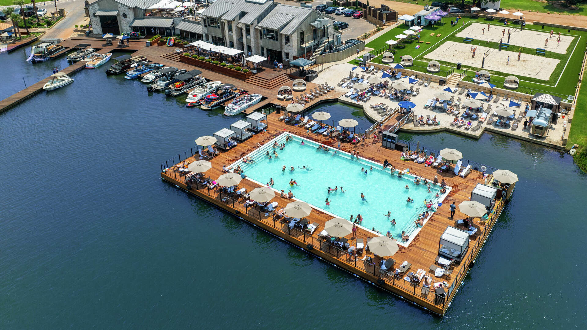 70,000-gallon floating pool debuted at Horseshoe Bay Resort