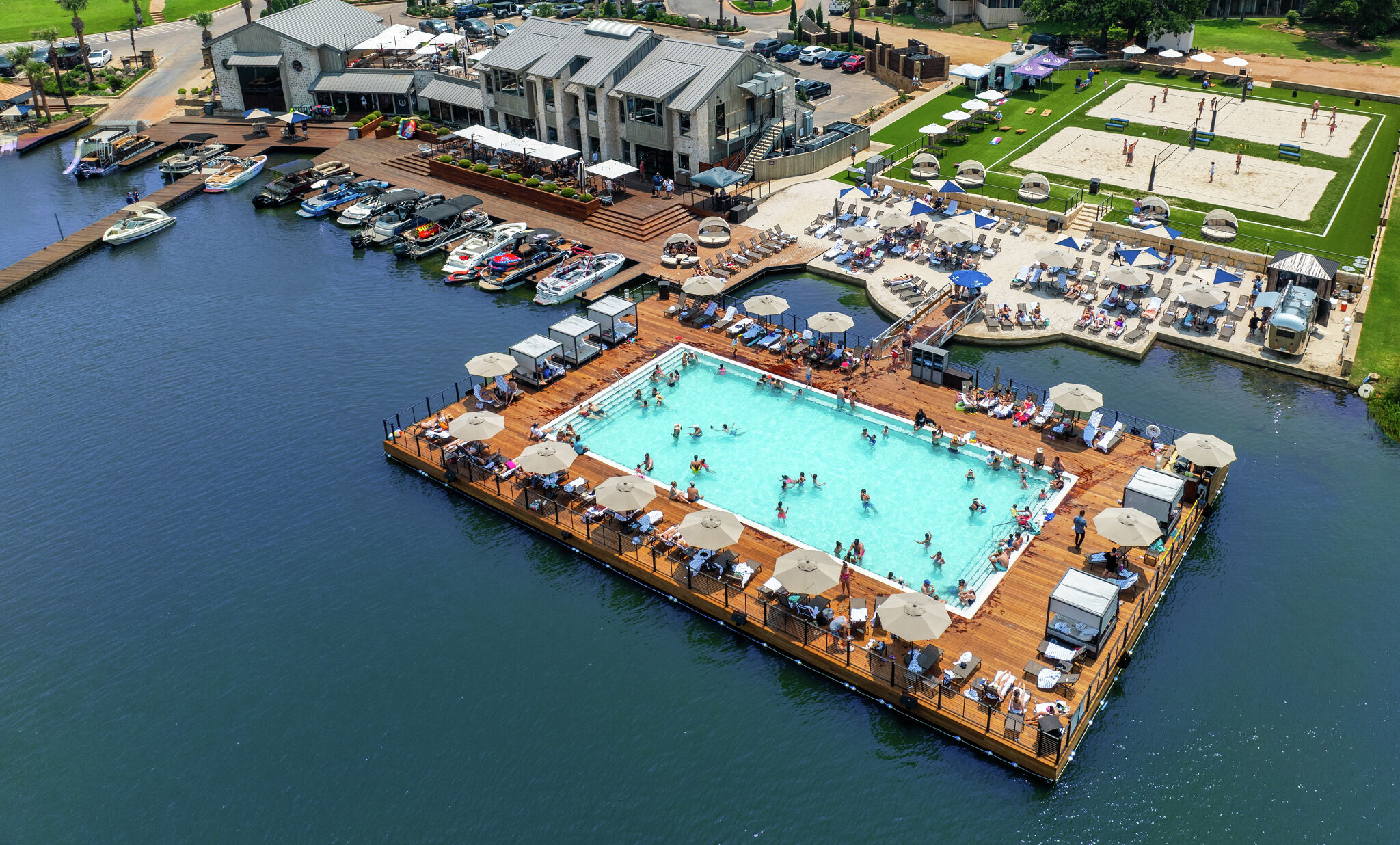 70,000-gallon floating pool debuted at Horseshoe Bay Resort