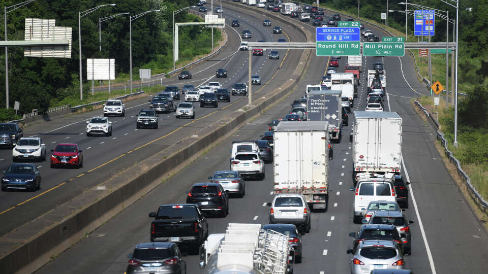 Northbound afternoon traffic on I-95 in Fairfield, Conn. June 13, 2024.