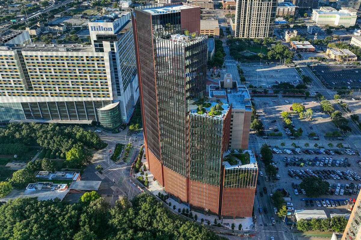 'On the Green' at 1500 Lamar St. is located just across from Discovery Green. The skyscraper officially opened to new tenants in February of this year.