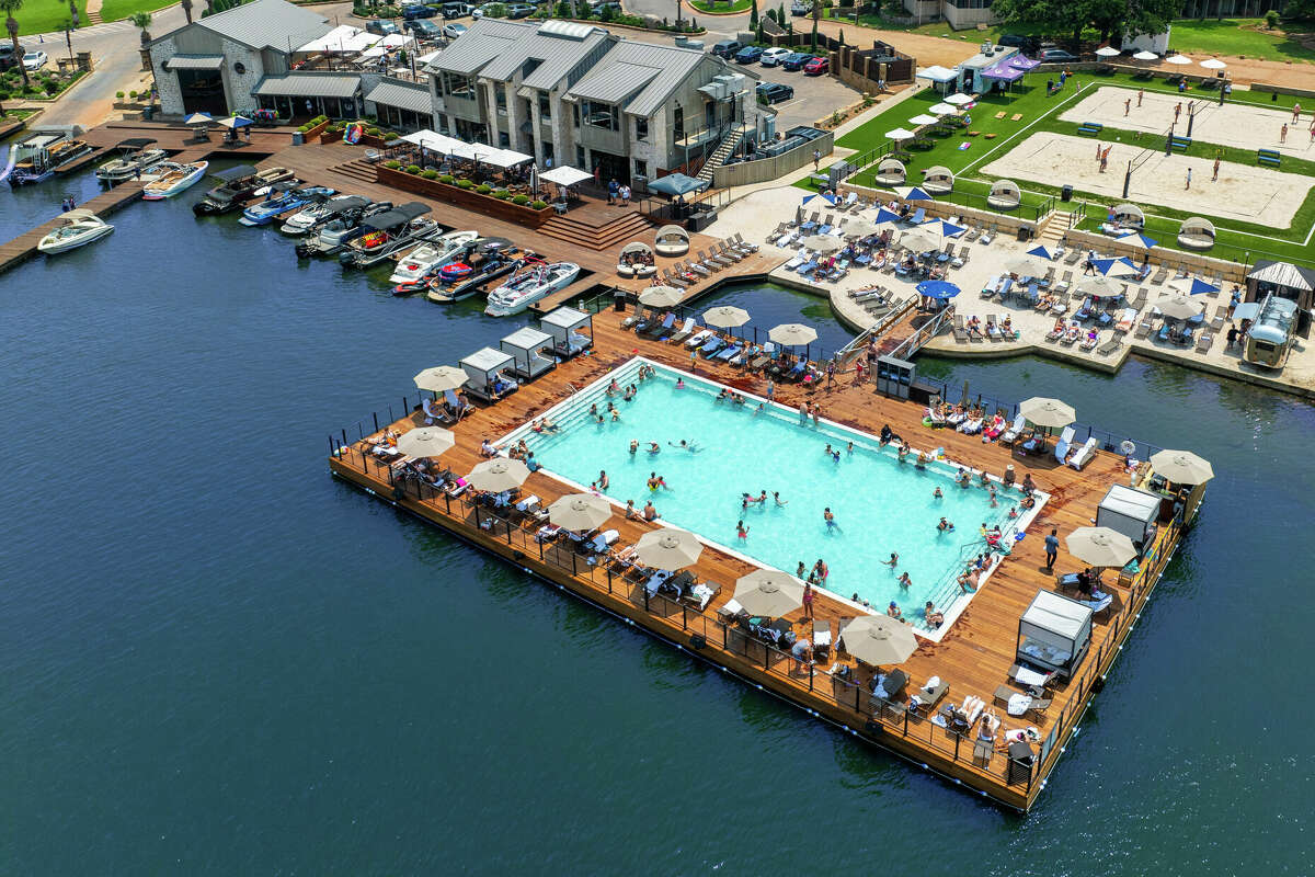 The floating pool at Horseshoe Bay Resort, about 55 miles west of Austin.