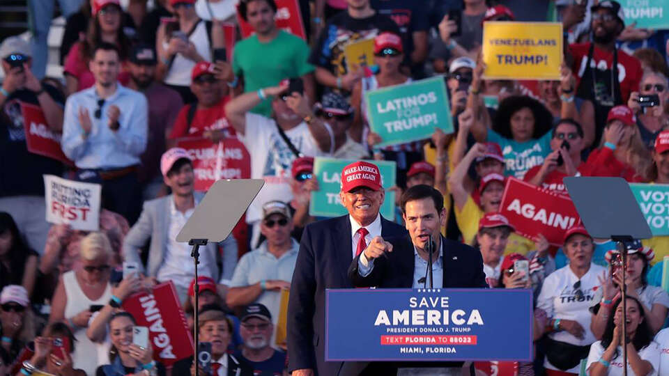 Sen. Marco Rubio, R-Fla., and former President Donald Trump. (Carl Juste/Miami Herald/TNS)