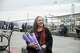 Jeanne Rose poses for a portrait with EatWell Farms lavender at the Ferry Plaza Farmers Market, where she goes shopping every Saturday morning, on March 18, 2017 in San Francisco.