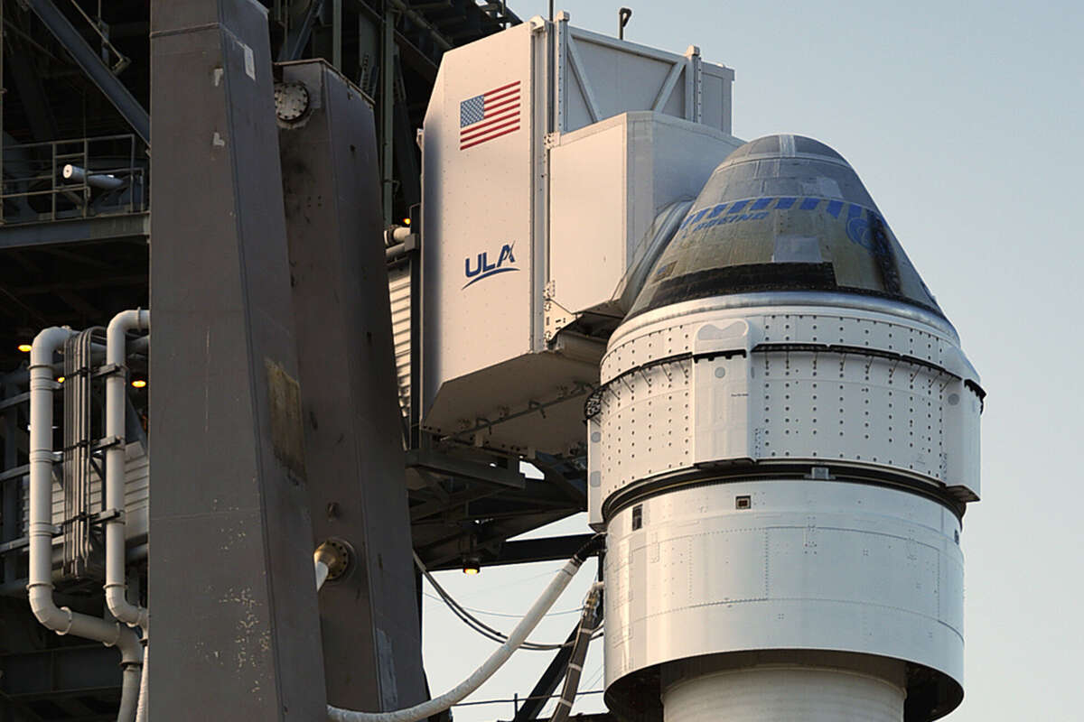 A United Launch Alliance Atlas V rocket carrying Boeing's CST-100 Starliner spacecraft stands at pad 41 at Cape Canaveral Space Force Station in preparation for NASA's Boeing Crew Flight Test on May 5, 2024 in Cape Canaveral, Florida.