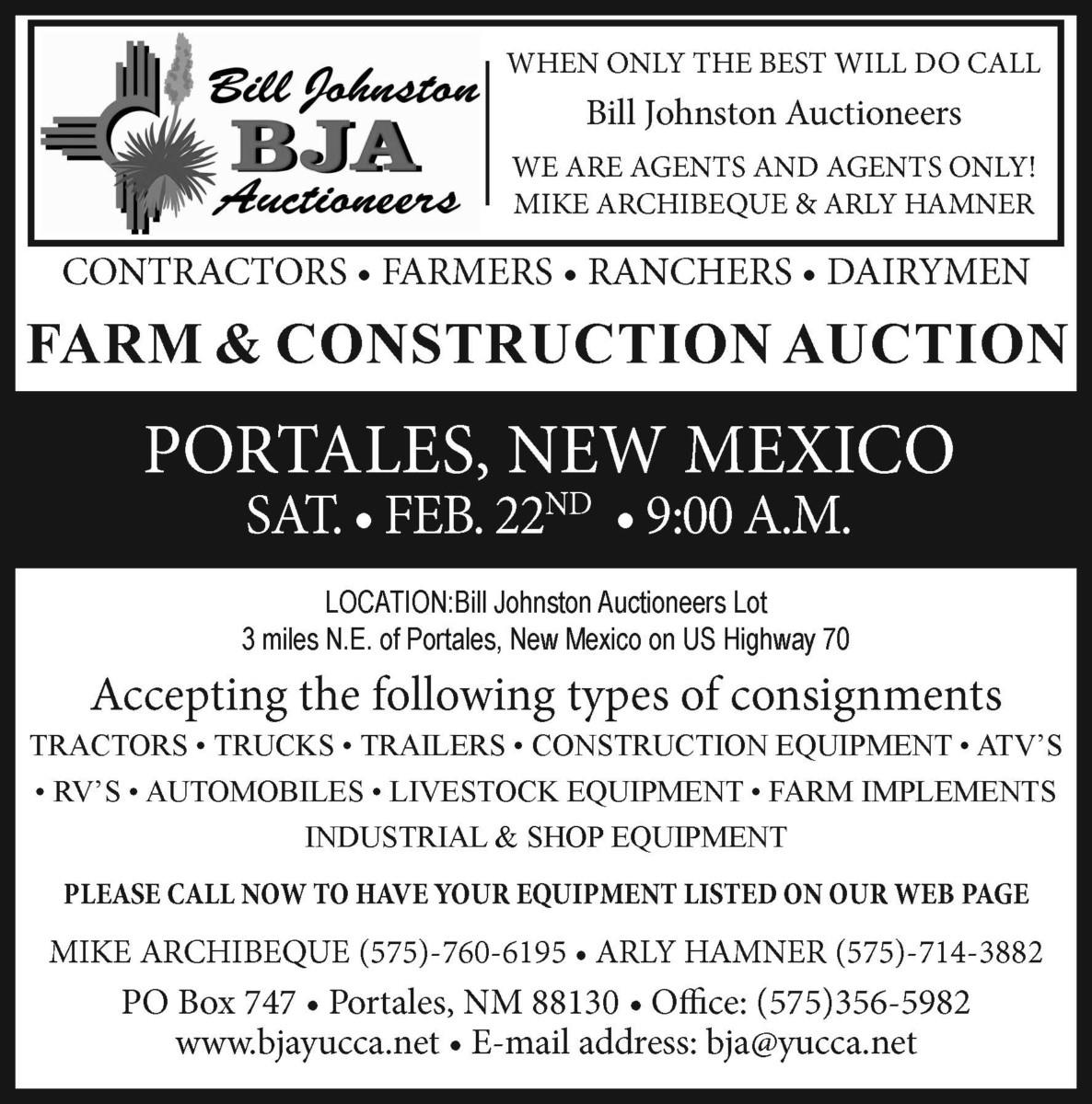 Portales, New Mexico Auction