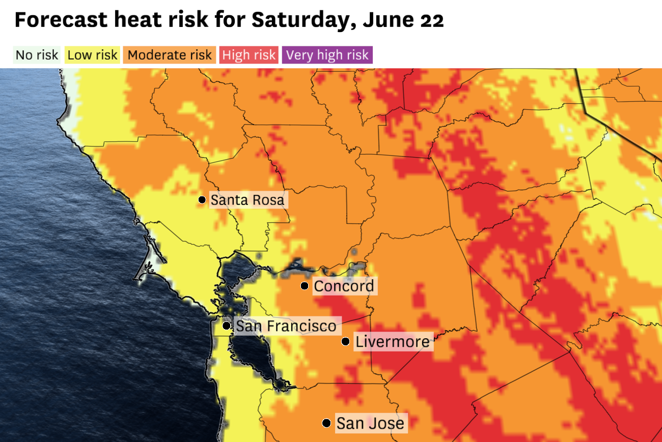 How hot will S.F. Bay Area be this weekend? Triple-digit temps here