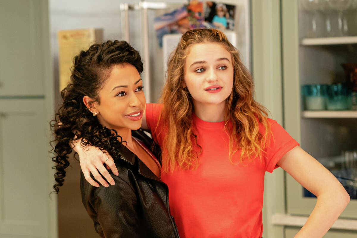 Liza Koshy as Eugenie and Joey King as Zara Ford in A Family Affair. 