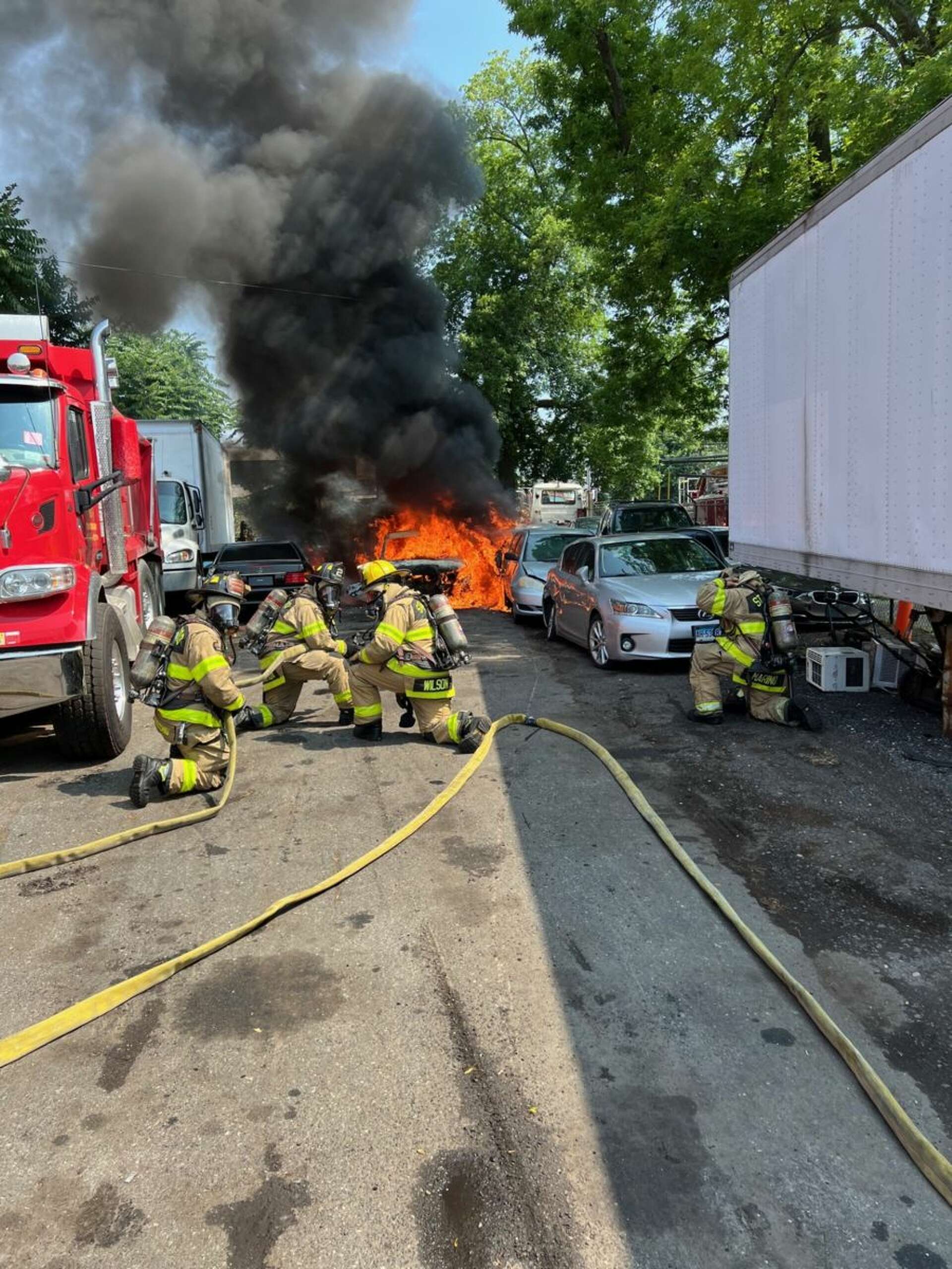 Tesla Catches Fire In Stamford Parking Lot FD Stamford, CT Patch