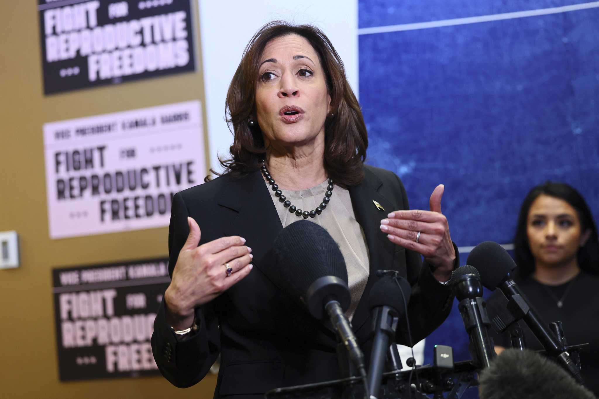 'Everything is at stake' for reproductive rights in 2024, Harris says