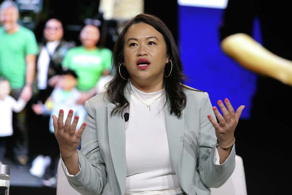 Sheng Thao speaks onstage at the TAAF Heritage Month Summit on May 02, 2024 in New York City. In her first public appearance since the FBI searched her home last week, Thao said monday that the raid would not have happened if she was rich. 