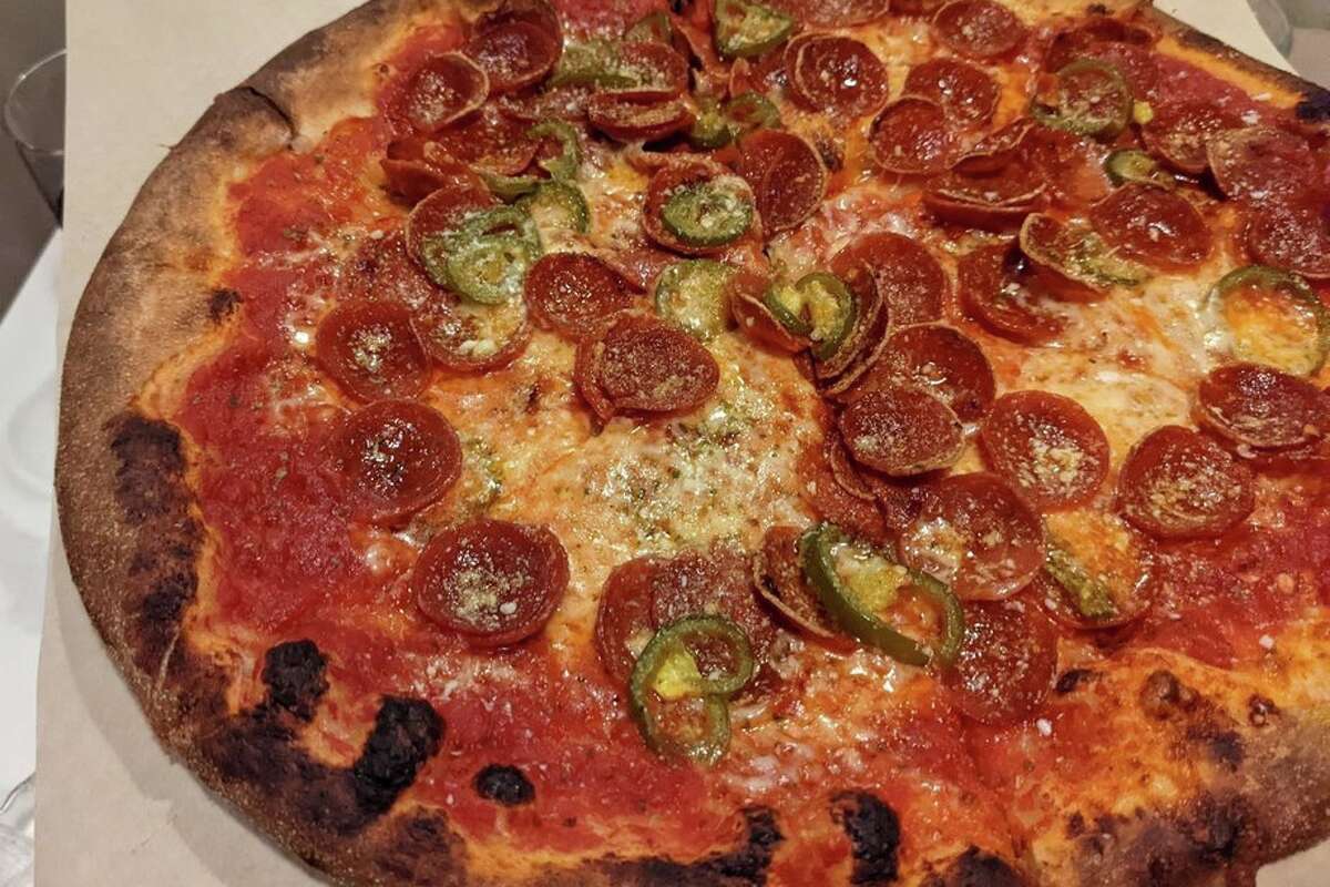 A pepperoni pizza at Rose Pizzeria in Berkeley, Calif.