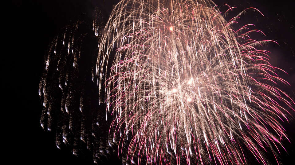 Fireworks over Galveston Bay. 